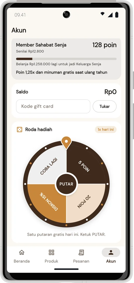 Roda hadiah dan misi Ngopi 3x minggu ini di aplikasi